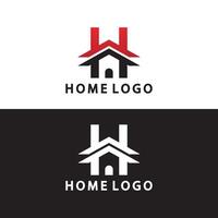 eerste brief h huis logo icoon vector illustratie ontwerp