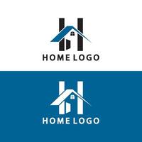 eerste brief h huis logo icoon vector illustratie ontwerp