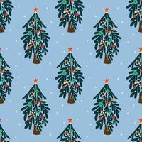 schattig Kerstmis bomen naadloos patroon ontwerp vector