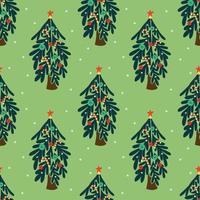 schattig Kerstmis bomen naadloos patroon ontwerp vector