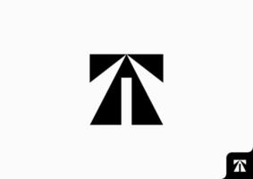 brief Bij ta icoon logo vlak minimalistische kleurrijk zwart en wit vector