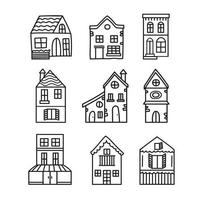 huis vector vlak reeks pictogram.vector illustratie gebouw van huis.