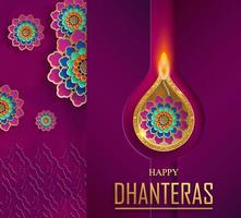 gelukkig dhanteras festival kaart vector