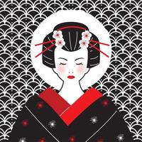 elegant geisha karakter vector