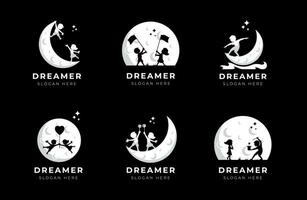 reeks van kind droom illustratie. droom logo vector