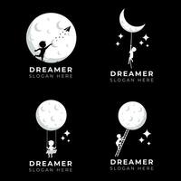 kinderen droom logo ontwerp illustratie verzameling vector