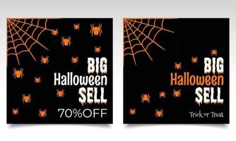 halloween verkopen banier of poster of folder ontwerp sjabloon. vector