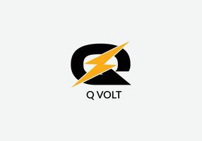 q volt abstract q brief modern eerste tech logo ontwerp vector