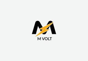 m volt abstract m brief modern eerste tech logo ontwerp vector