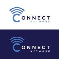 signaal of internet of draadloze netwerk Golf sjabloon logo ontwerp.logos voor wifi, data en technologie bedrijven vector
