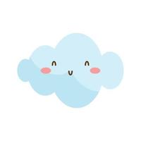 wolk lucht kawaii stijl vector