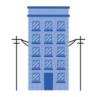 blauw stad gebouw facade vector