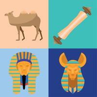 vier Egyptische cultuur pictogrammen vector