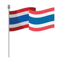 vlag van thailand zwaait vector