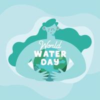 wereld water dag kaart vector