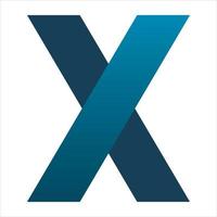 blauw brief doopvont X logo ontwerp vector