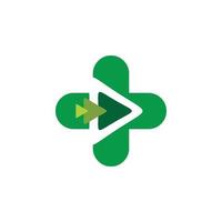 groen gezond Speel pijl logo ontwerp vector