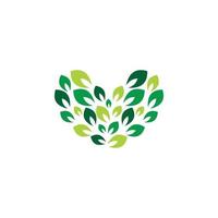 groen natuur blad liefde hart logo ontwerp vector