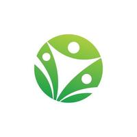 groen cirkel mensen gemeenschap logo ontwerp vector