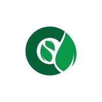 groen cirkel natuur blad logo ontwerp vector