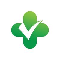 groen medisch controleren logo ontwerp vector