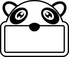 schattig panda dier bord vector illustratie ontwerp