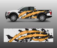 vrachtwagen en bestelwagen wrap vector, auto sticker wrap ontwerp. grafische abstracte streepontwerpen voor voertuig-, race-, offroad-, avontuur- en livery-auto's vector