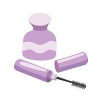 zacht Purper mascara en parfum vlak ontwerp illustraties vector