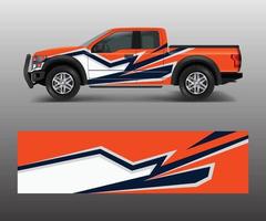 vrachtwagen en bestelwagen wrap vector, auto sticker wrap ontwerp. grafische abstracte streepontwerpen voor voertuig-, race-, offroad-, avontuur- en livery-auto's vector