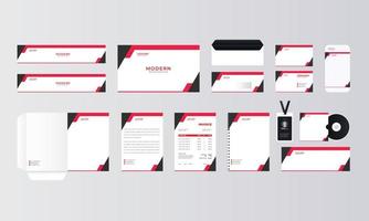 zakelijke branding identiteit en bedrijf schrijfbehoeften sjabloon ontwerp. bruikbaar voor jaar- rapport, brochure, zakelijke folder, briefpapier, briefhoofd, mag, bedrijf kaart, factuur en papier pak ontwerp. vector