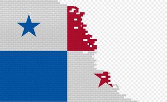 Panama vlag Aan gebroken steen muur. leeg vlag veld- van een ander land. land vergelijking. gemakkelijk bewerken en vector in groepen.