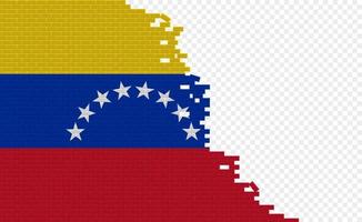 Venezuela vlag Aan gebroken steen muur. leeg vlag veld- van een ander land. land vergelijking. gemakkelijk bewerken en vector in groepen.