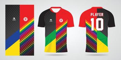 kleurrijke voetbal jersey sport ontwerpsjabloon vector