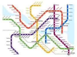 metro, ondergronds, metro vervoer systeem kaart vector