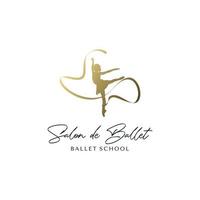 goud ballet school- logo ontwerp sjabloon vector