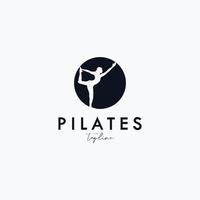 trainer pilates vrouw silhouet creatief vector logo ontwerp