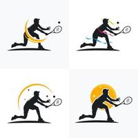 reeks van tennis speler gestileerde vector silhouet