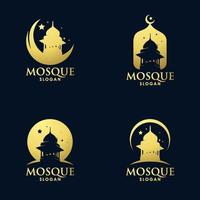 goud moskee architectuur kunst logo vector reeks ontwerp