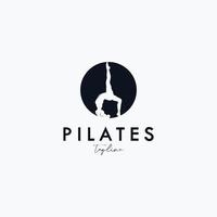 trainer pilates vrouw silhouet creatief vector logo ontwerp