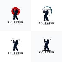 reeks van golf speler logo ontwerp sjabloon vector