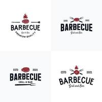 verzameling van barbecue en Steak-restaurant logo reeks vector