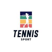 wijnoogst tennis club logo ontwerp vector illustratie