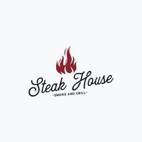 rooster en barbecue logo vector illustratie steak huis