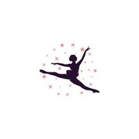 ballerina in de sterren logo ontwerp sjabloon vector