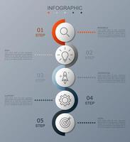 infographic sjabloon met de beeld van 5 rechthoeken vector