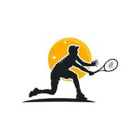 tennis speler gestileerde vector silhouet logo