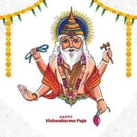 Hindoe god vishwakarma puja viering achtergrond vector