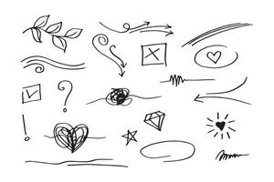 doodle element vector set, voor conceptontwerp.