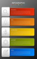 infographic sjabloon met de beeld van 5 rechthoeken vector