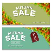 herfst uitverkoop banners vector